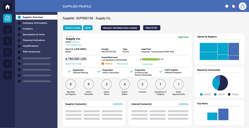 Screenshot – Beschaffungsplattform – Lieferantenprofil – Lieferant Supply Co.